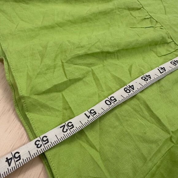 Rachel Antonoff Hannah Maxi Dress Lime Green Linen Cotton Blend 12 - Picture 7 of 10